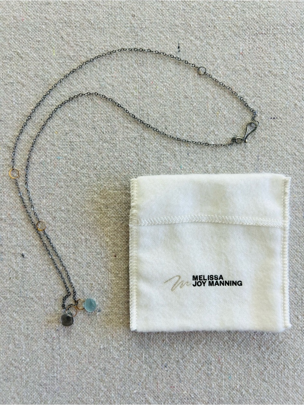 Melissa Joy Manning Mixed Metal Necklace with Aquamarine and Labradorite